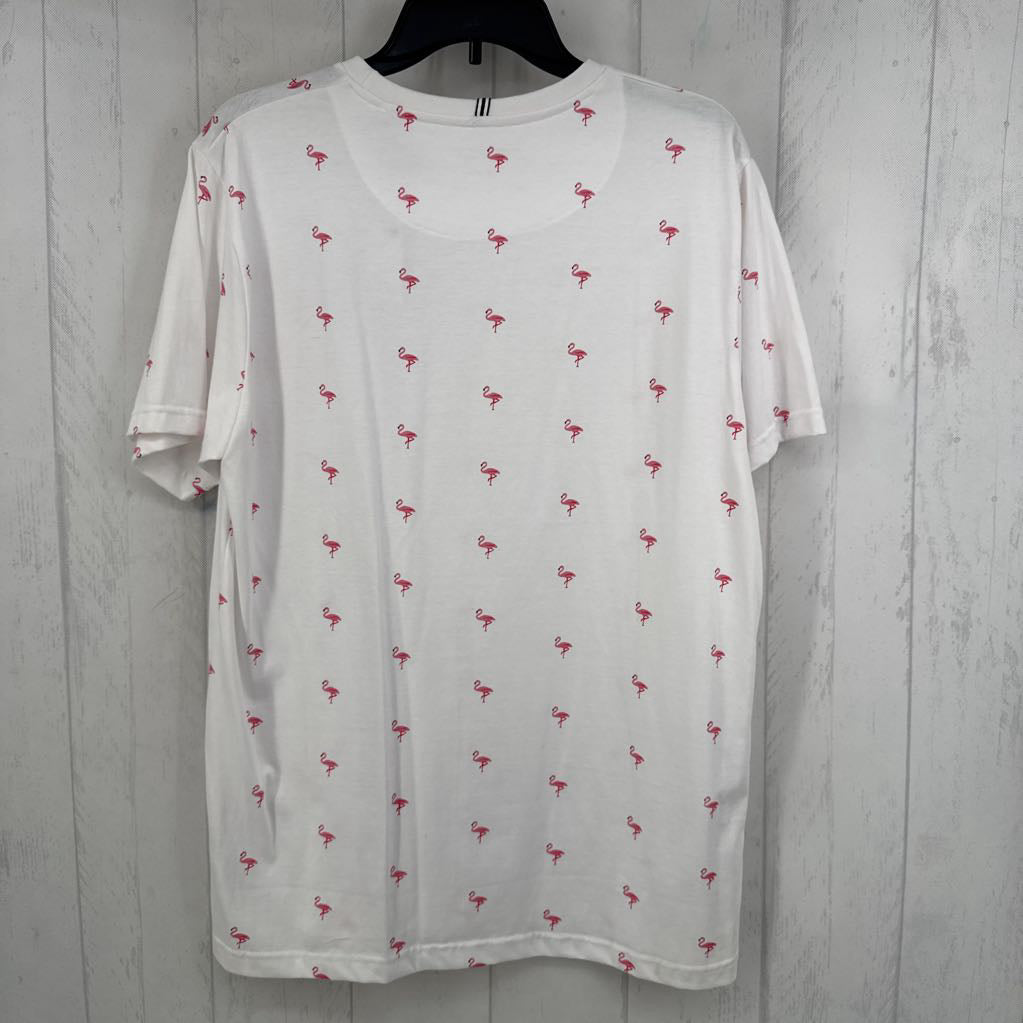 L flamingo print s/s tee