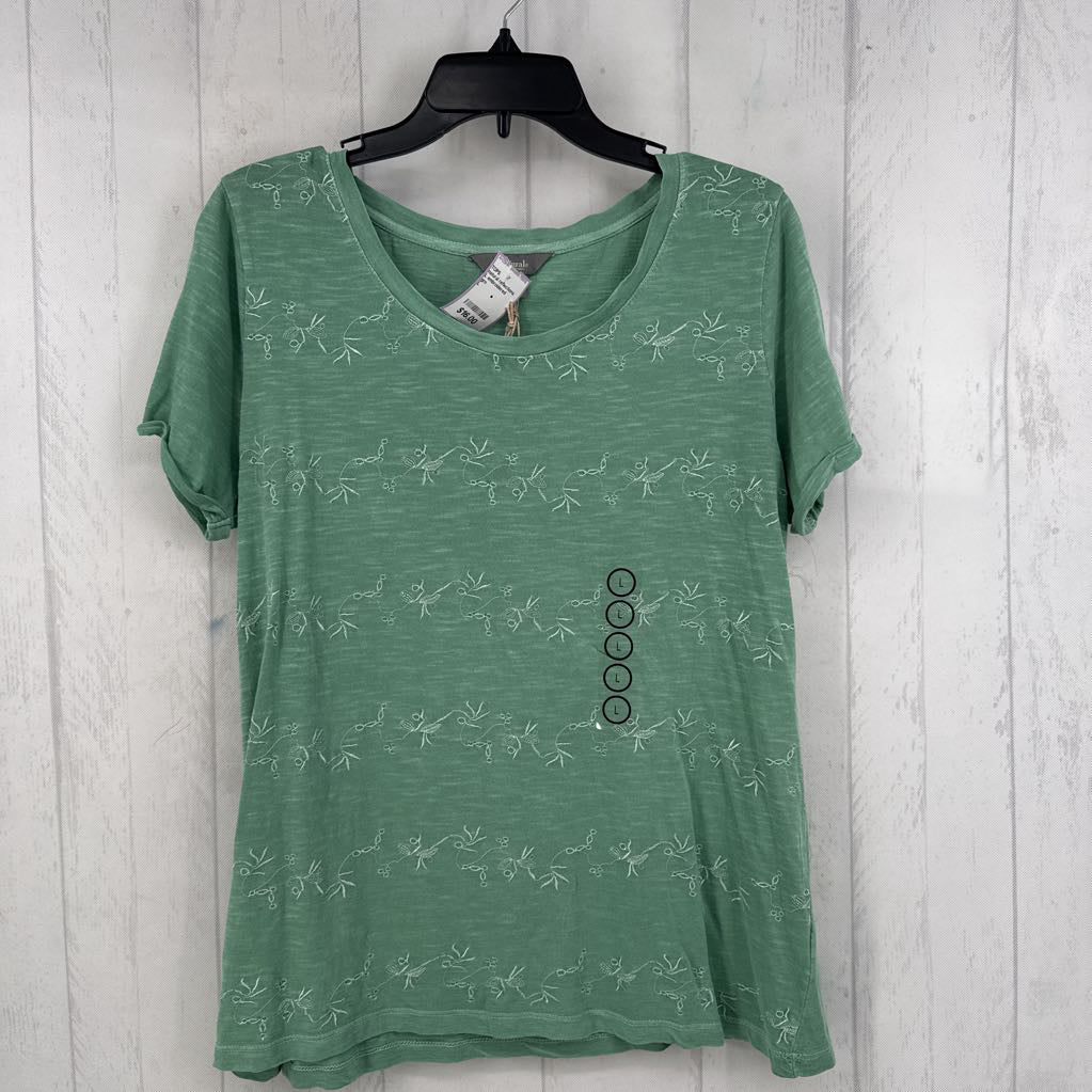 L embroidered crewneck s/s tee