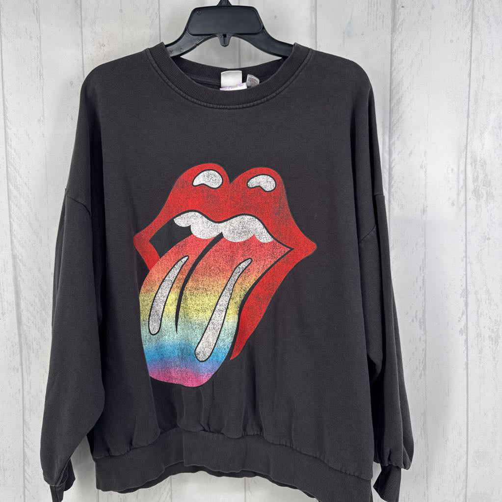 L crewneck sweatshirt-the rolling stones