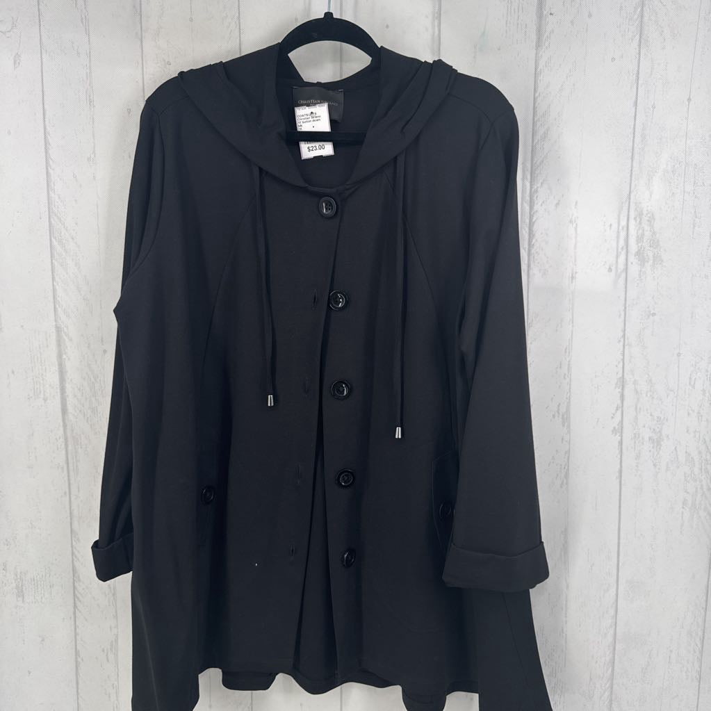 1X button down hooded jacket