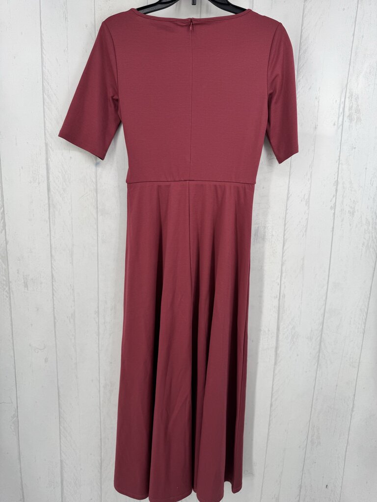 S stretch knit side tie s/s dress