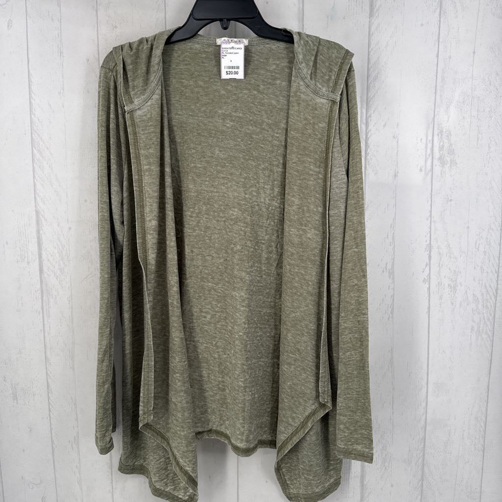 XL hooded open front cardi