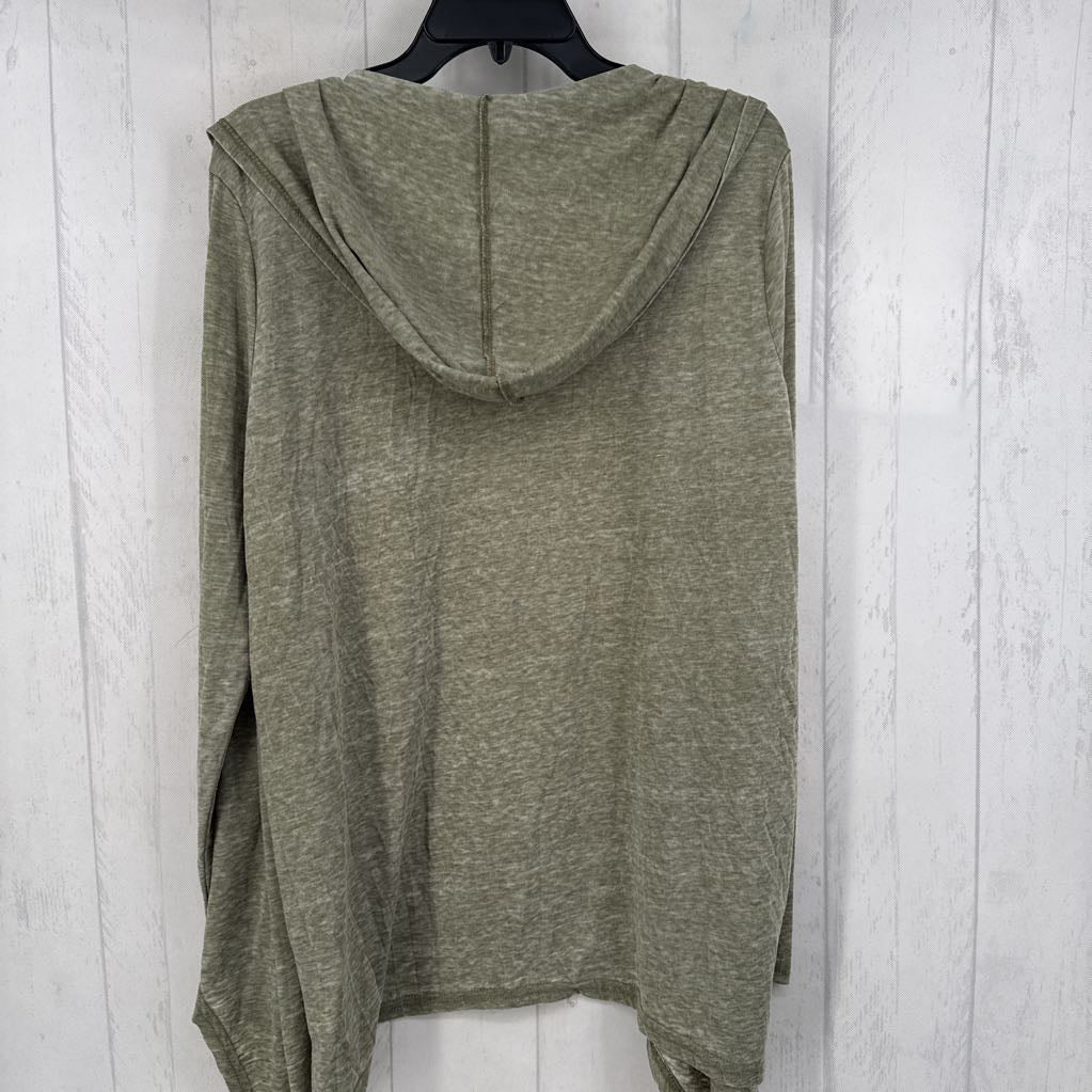XL hooded open front cardi