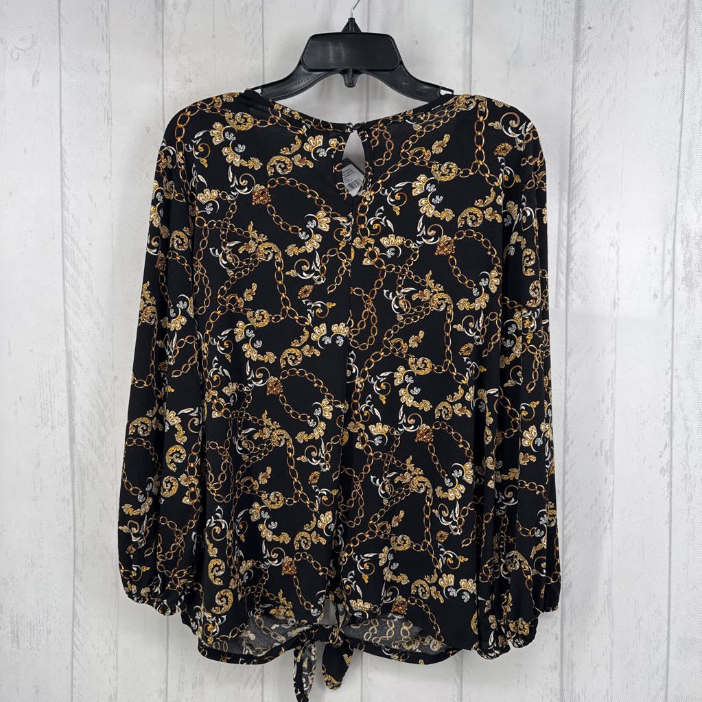 R69 XL chain link print 3/4 slv top