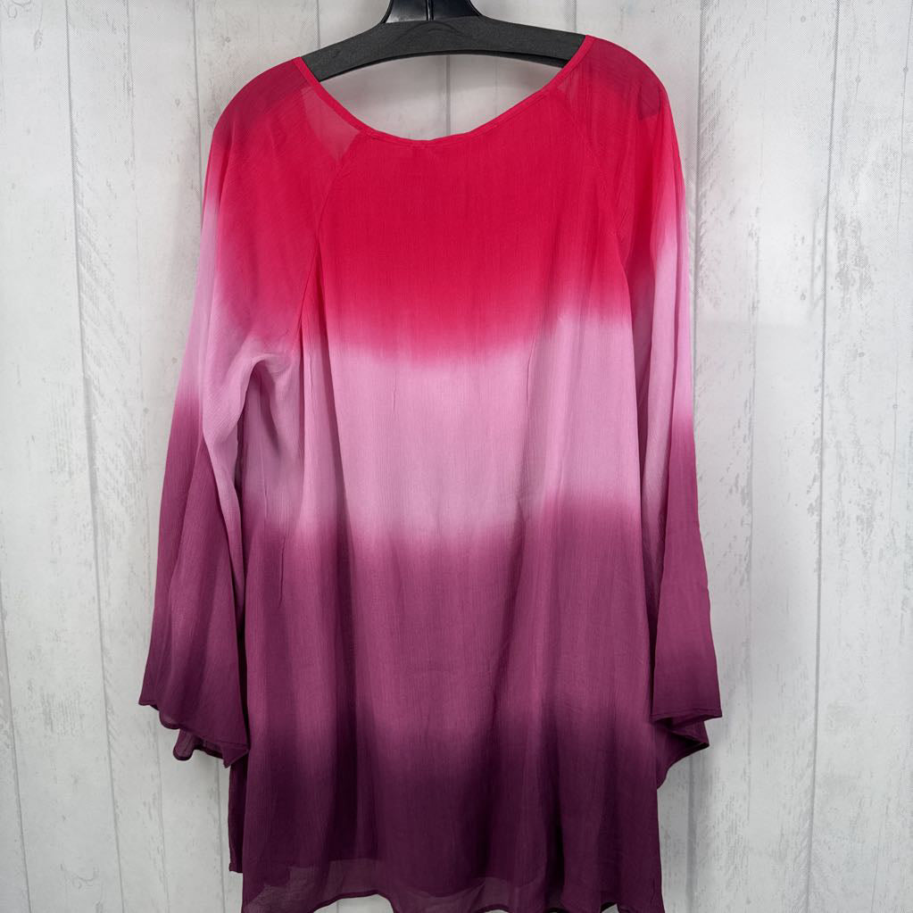 XL ombre v-neck 3/4 slv tunic