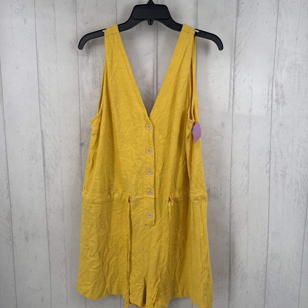 L drawstring waist button down slvls romper