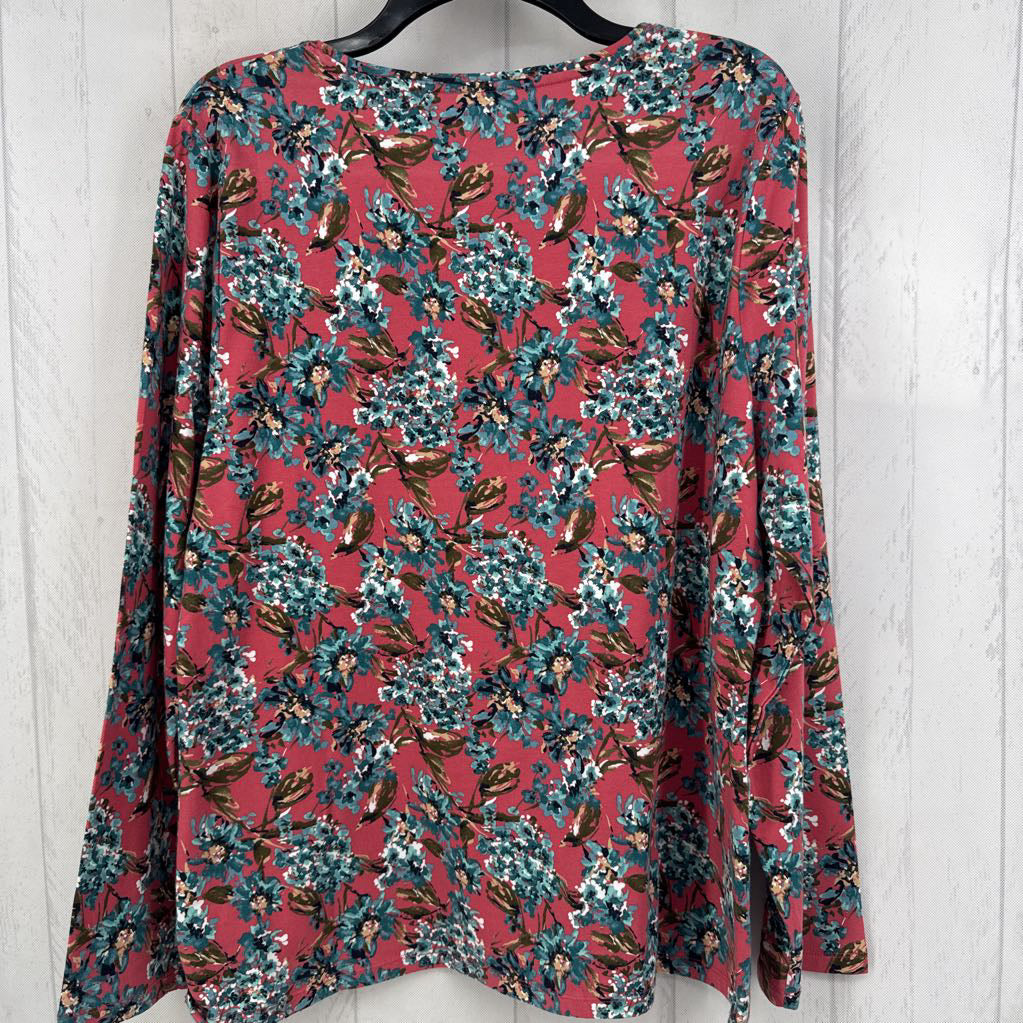 XL flo print l/s tee
