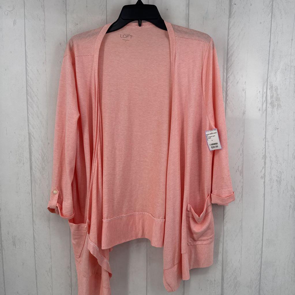 XL striped open front cardi