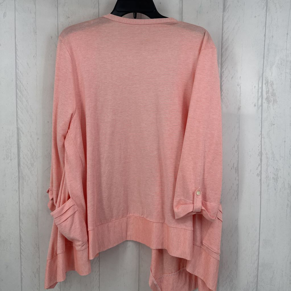XL striped open front cardi