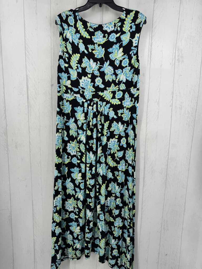 L flo print v-neck slvls dress