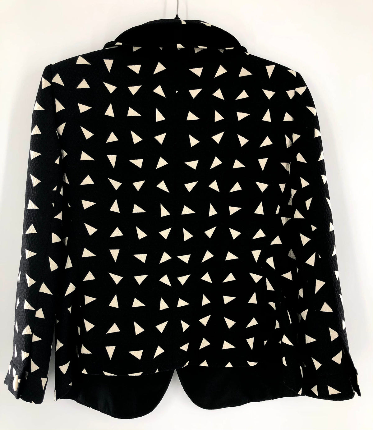 Vintage size 12 Wool & Silk Geometric 3 Button Blazer
