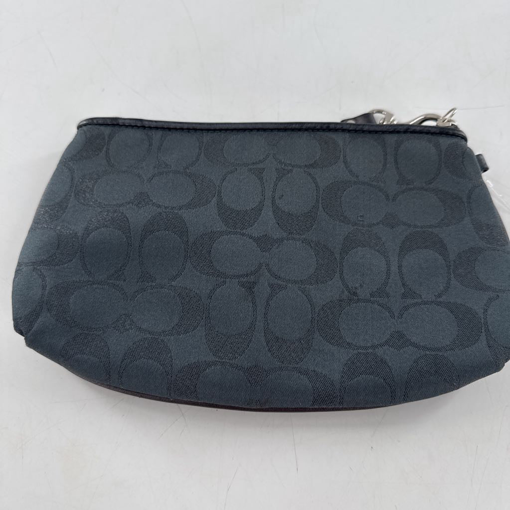 canvas pleated signature wristlet