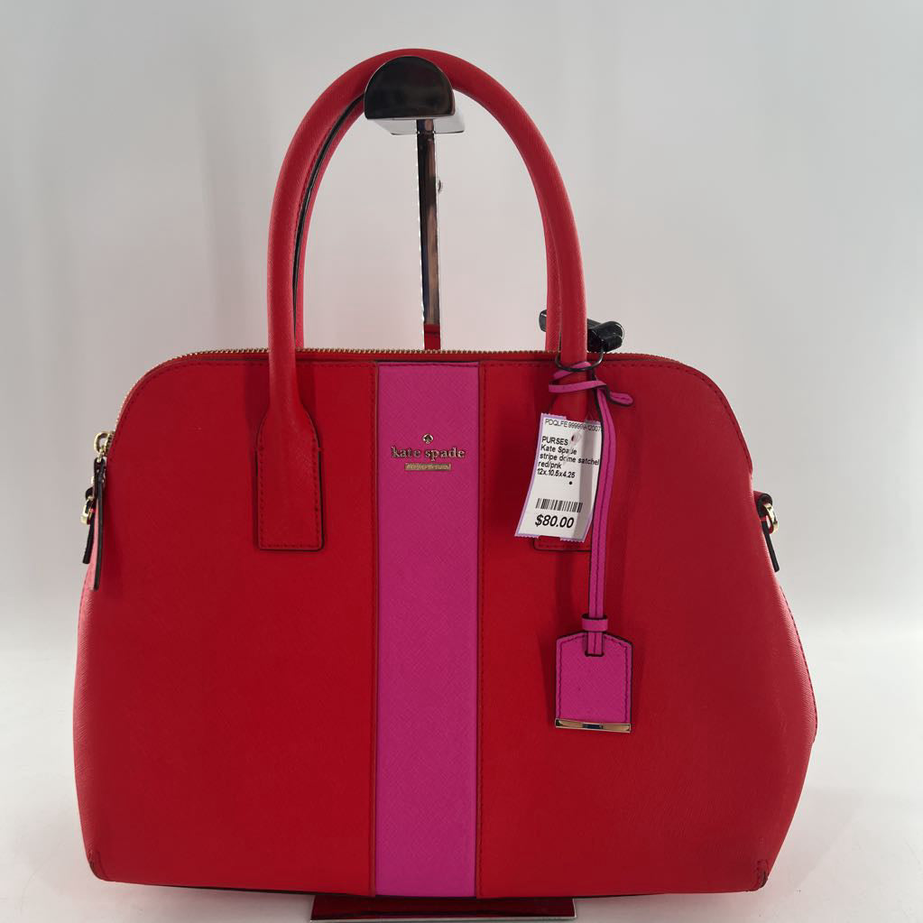 stripe dome satchel