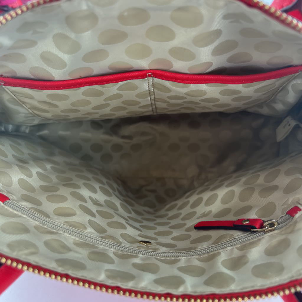 stripe dome satchel