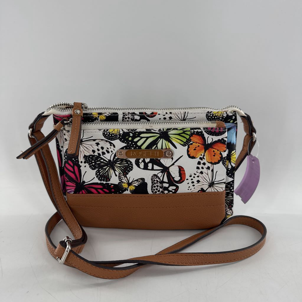 butterfly double zip crossbody