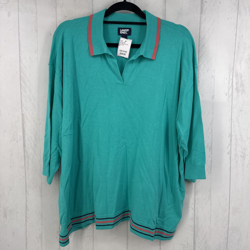 2X split neck s/s knit polo