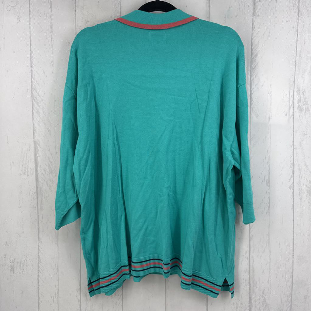 2X split neck s/s knit polo