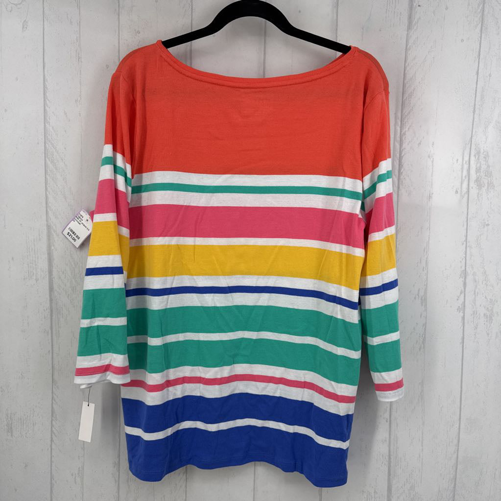 R50 2X striped 3/4 slv tee