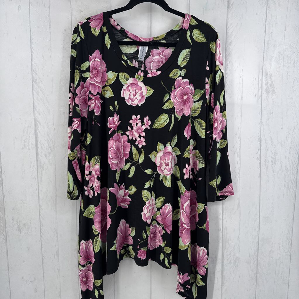 XXXL flo print 3/4 slv tunic