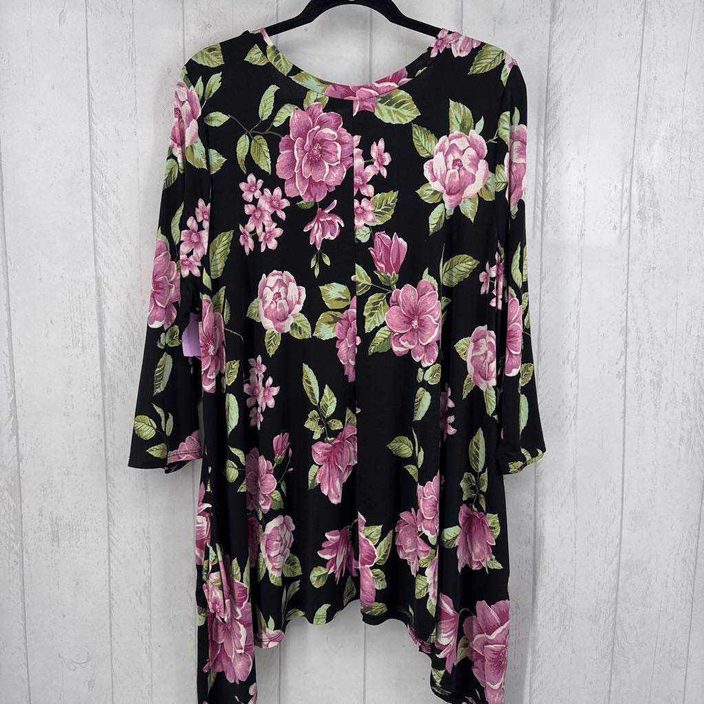 XXXL flo print 3/4 slv tunic