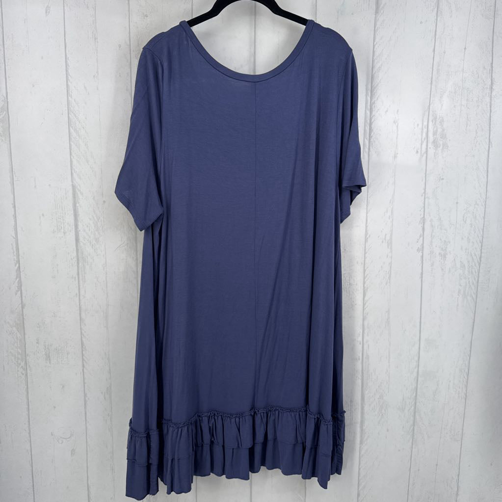 XXL ruffled hem s/s top