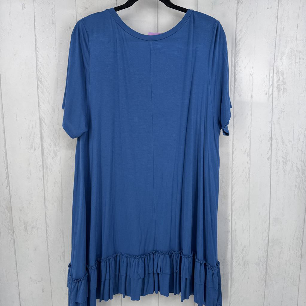 3X ruffled hem s/s top
