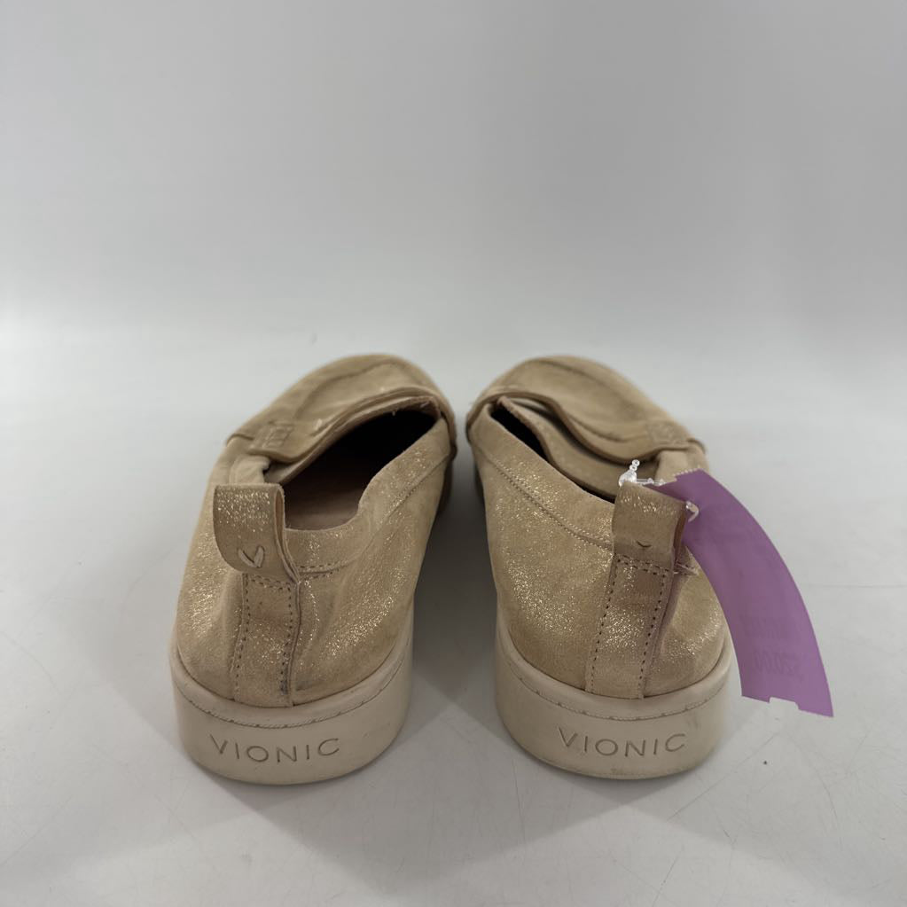 8.5 metallic slip-on loafers