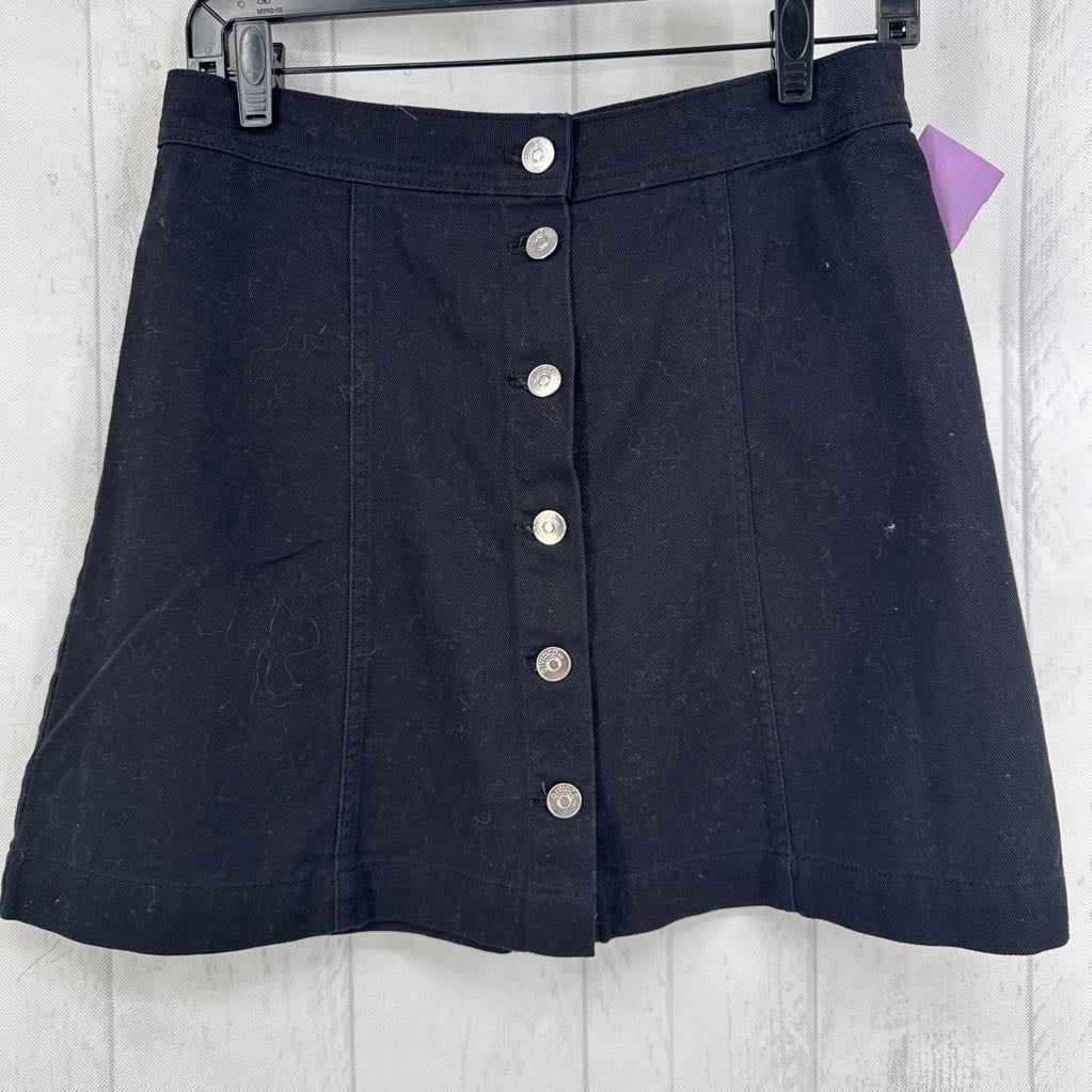6 button front jean skirt
