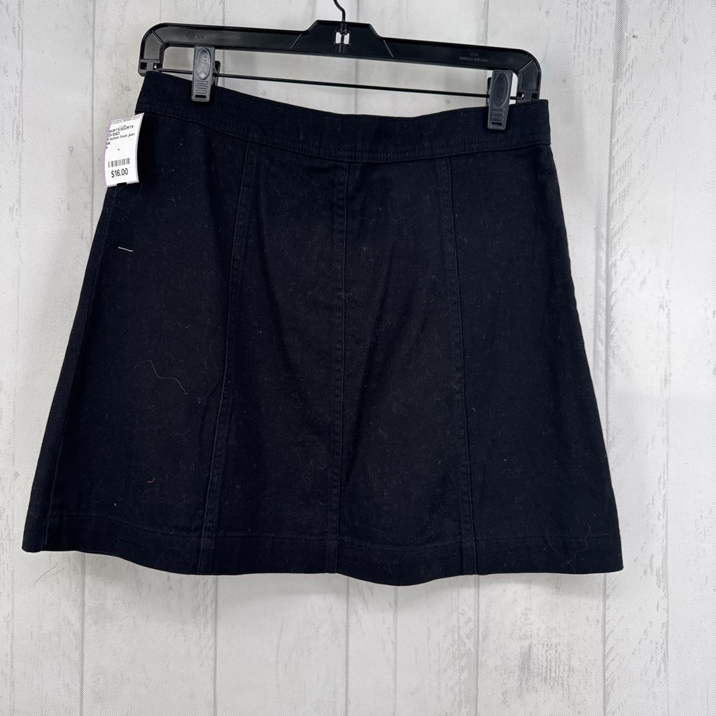 6 button front jean skirt