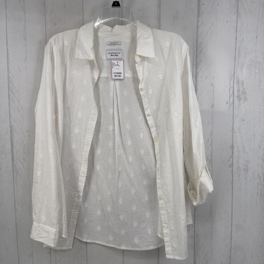 12 embroidered button down l/s tpo
