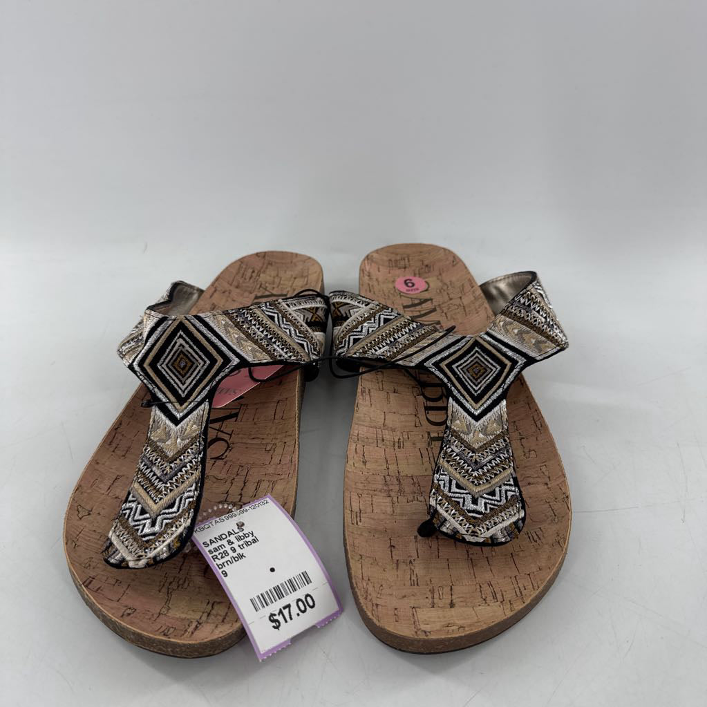 R28 9 tribal embroidered thong sandals