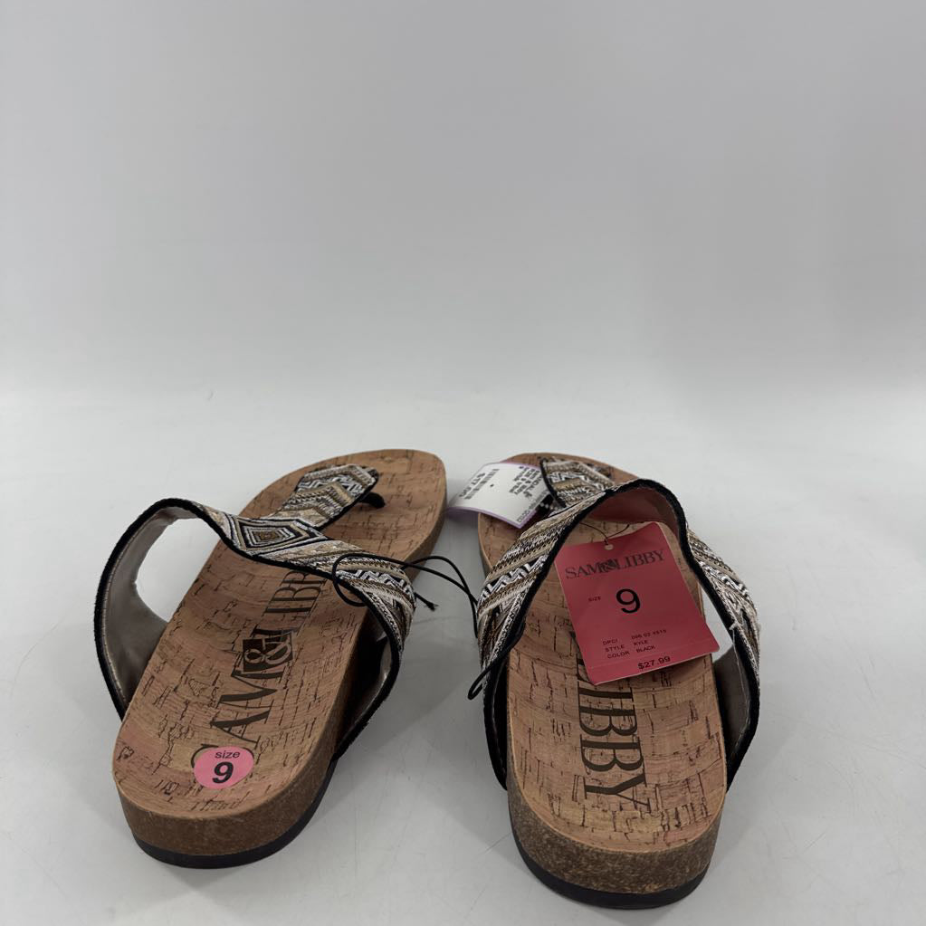 R28 9 tribal embroidered thong sandals