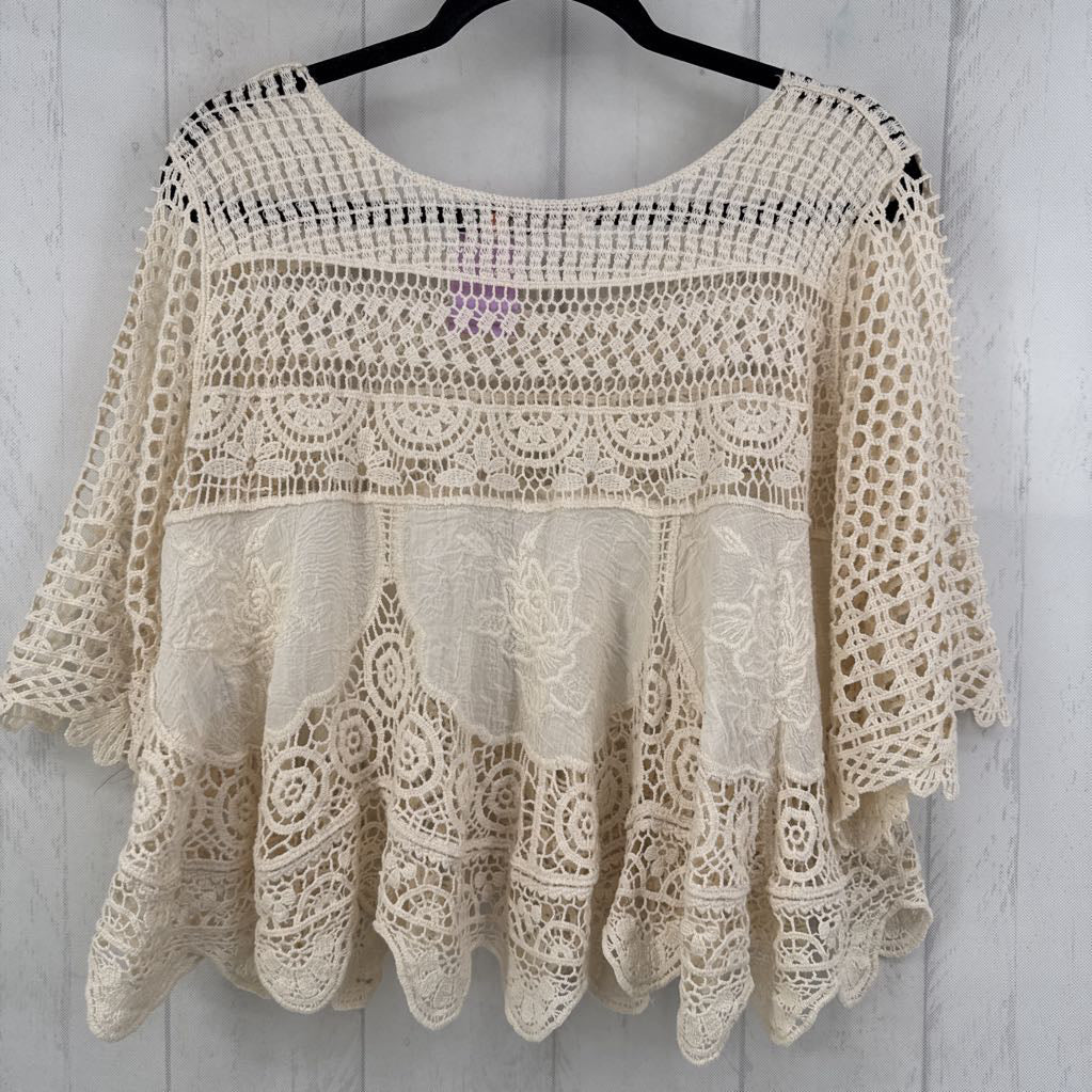 free/size crochet 3/4 slv top