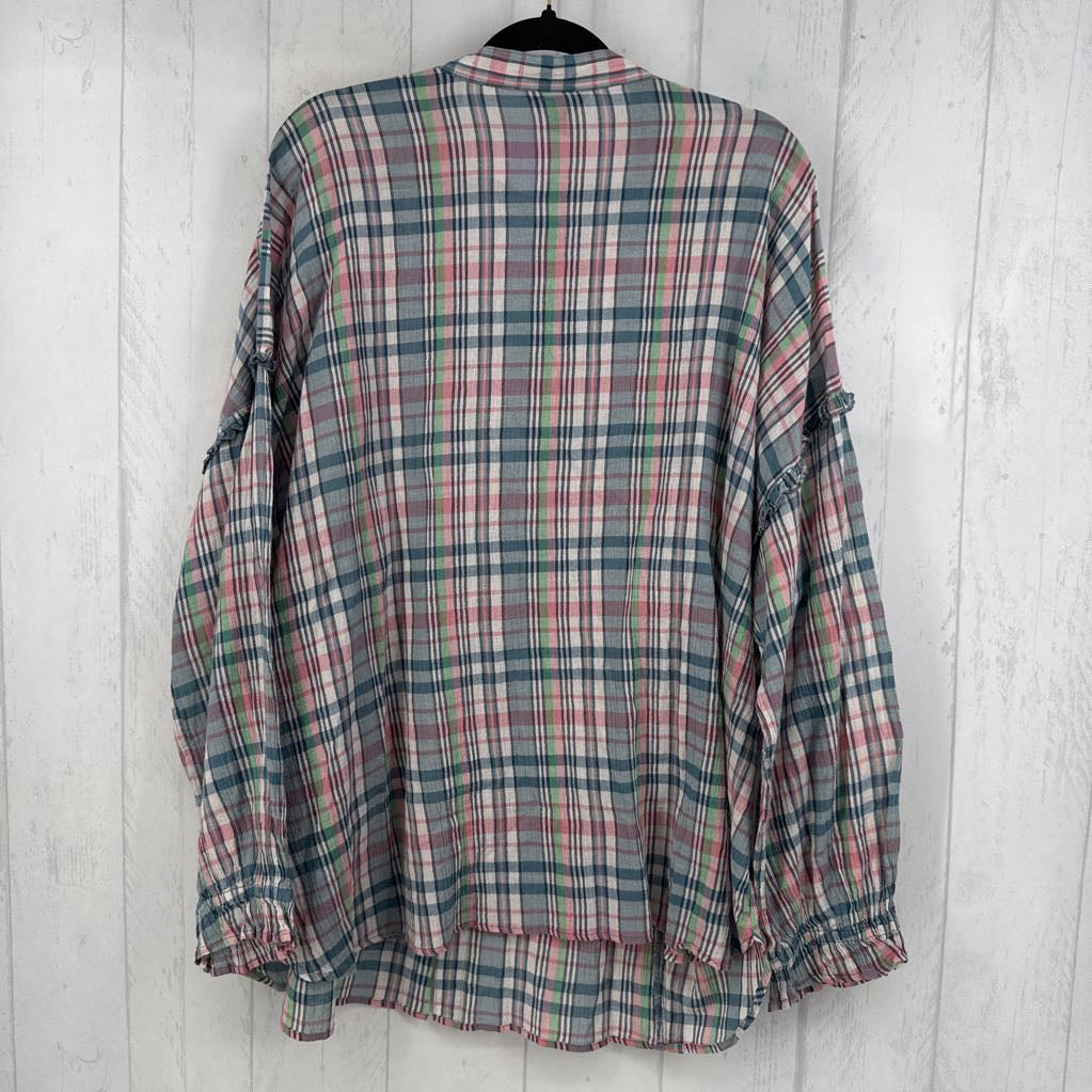 R65 2X plaid button down l/s top
