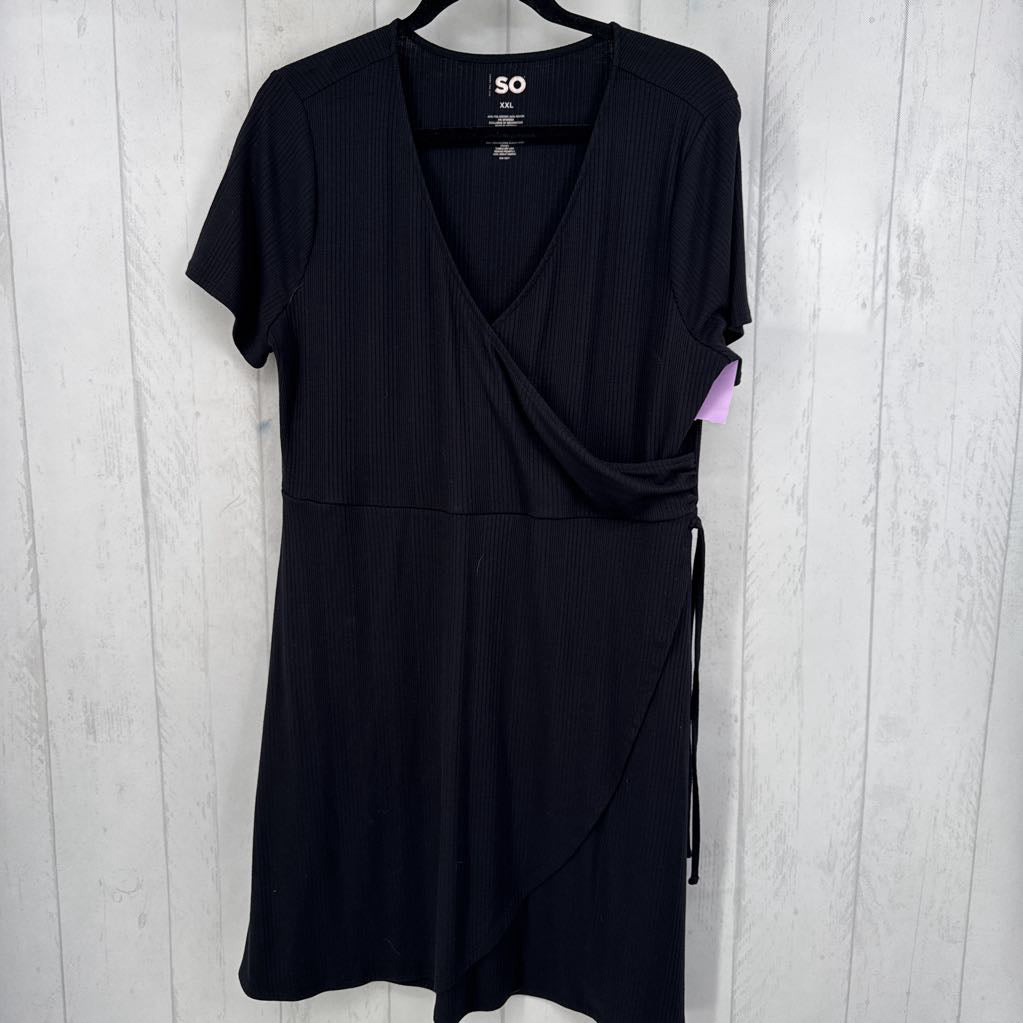 XXL ribbed crossover s/s dress