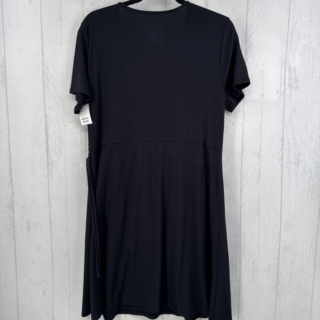 XXL ribbed crossover s/s dress