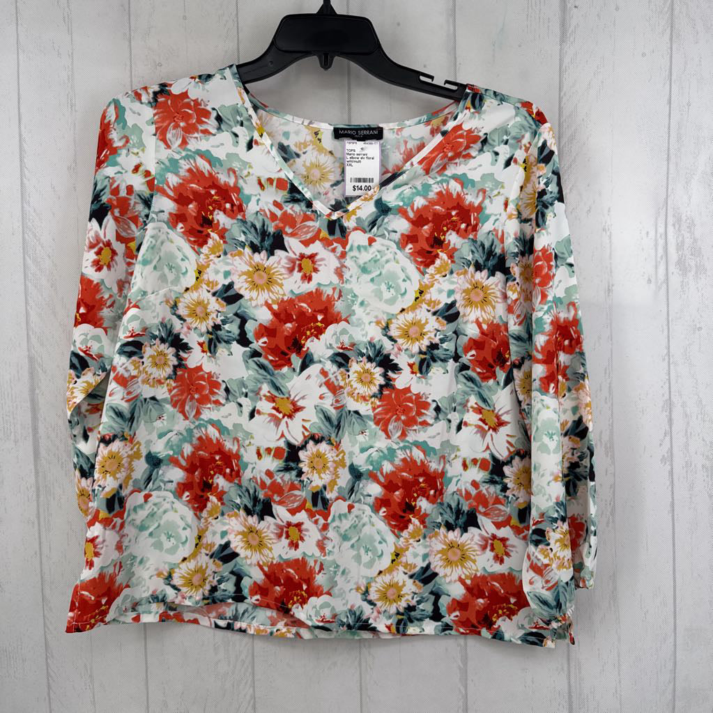 L elbow slv floral top