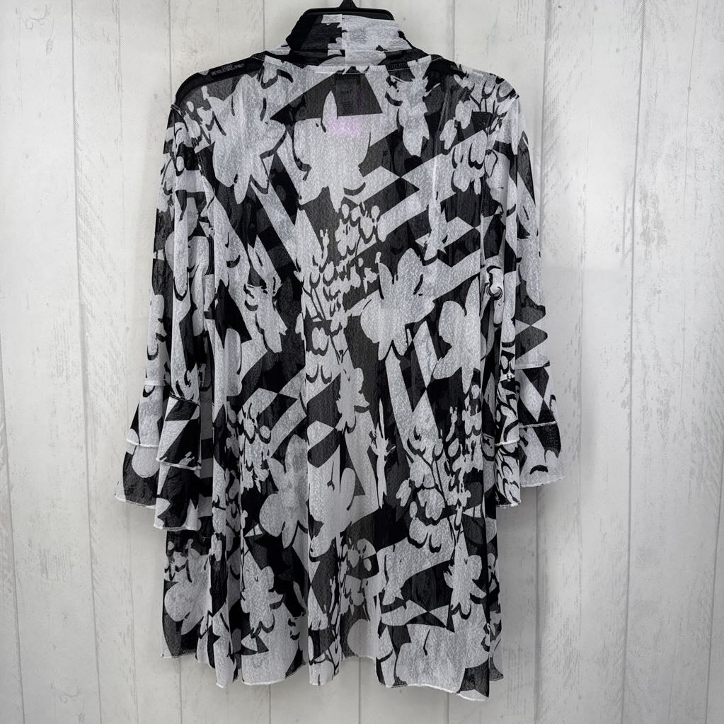 XL mesh open front flowy cardi
