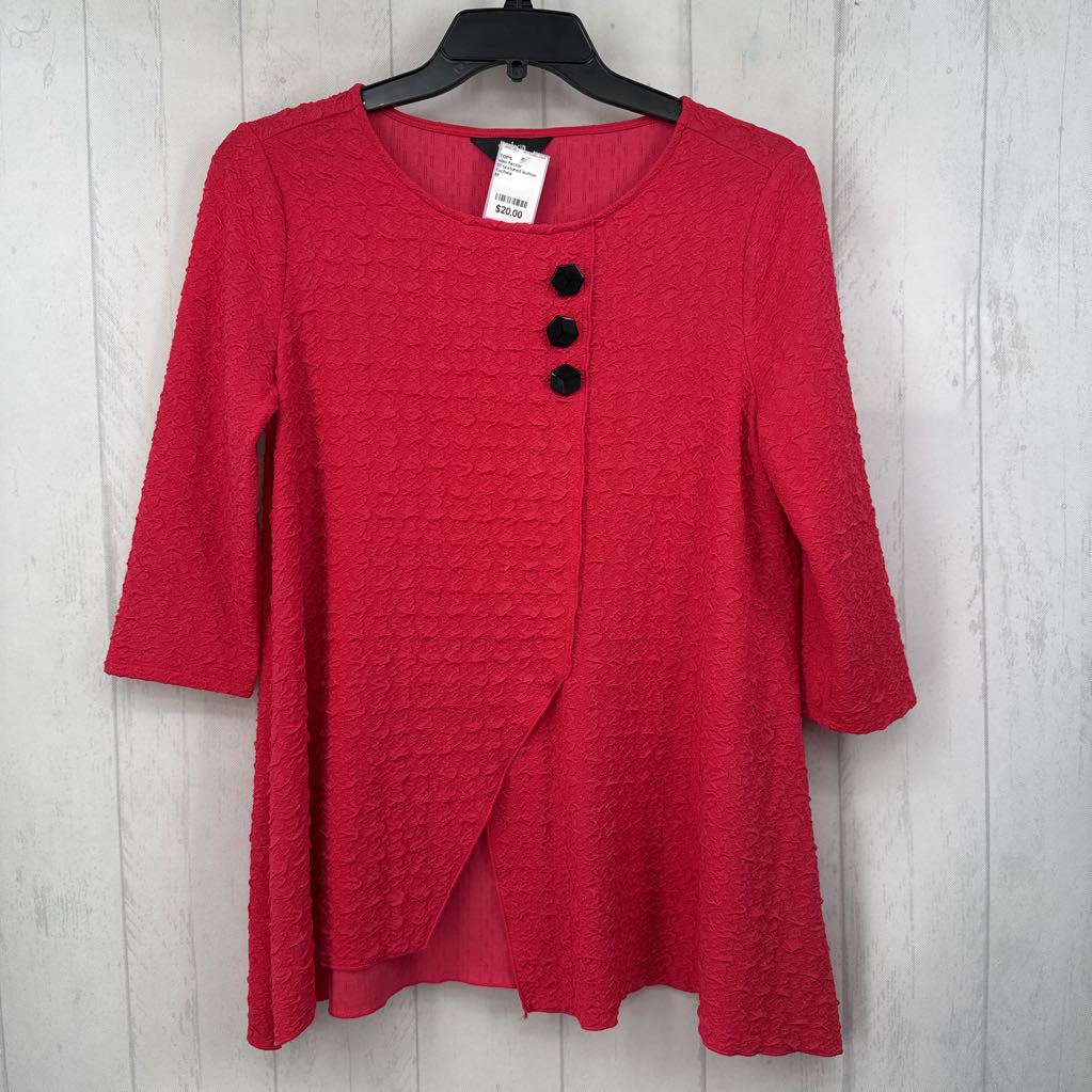 M textured button detail 3/4 slv top