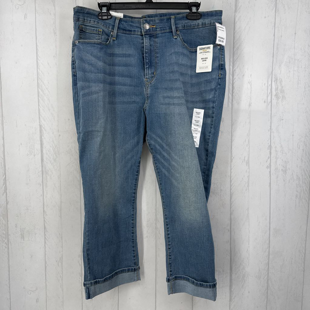 16 mid-rise denim capris