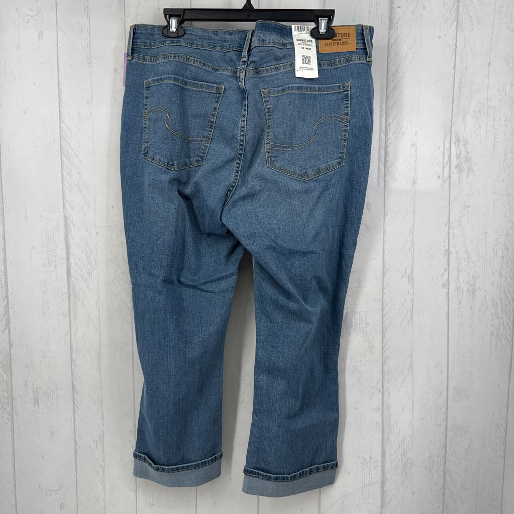 16 mid-rise denim capris