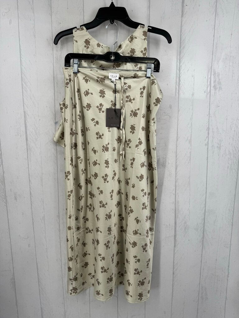 L 2pc flo print skirt set