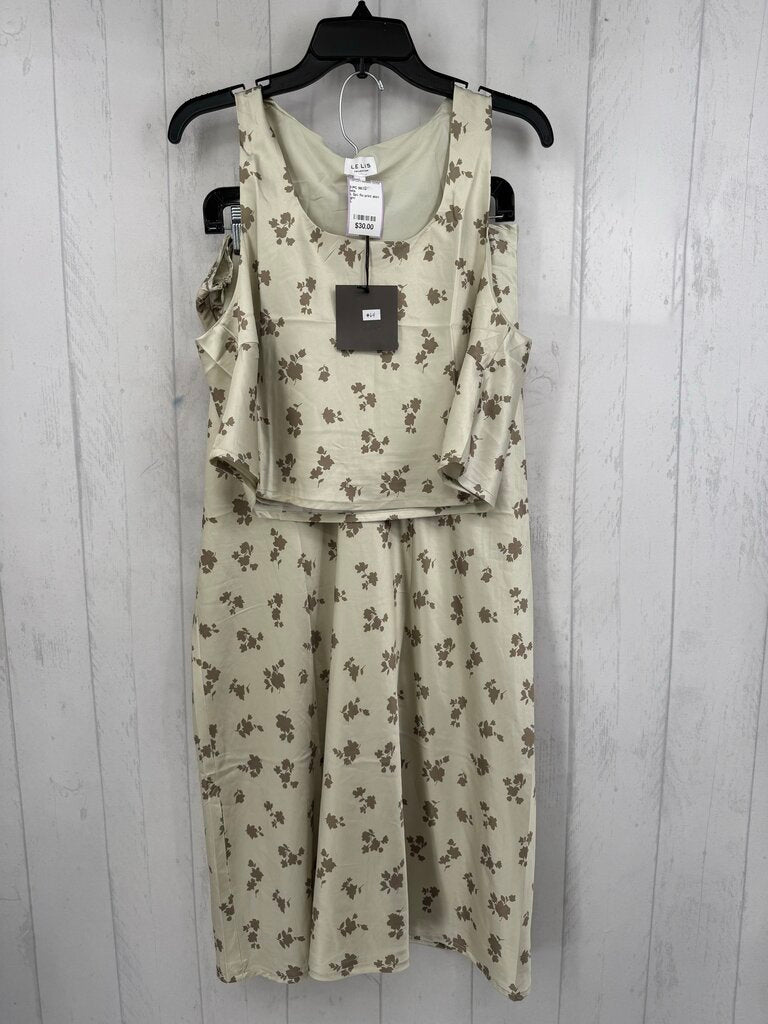 L 2pc flo print skirt set