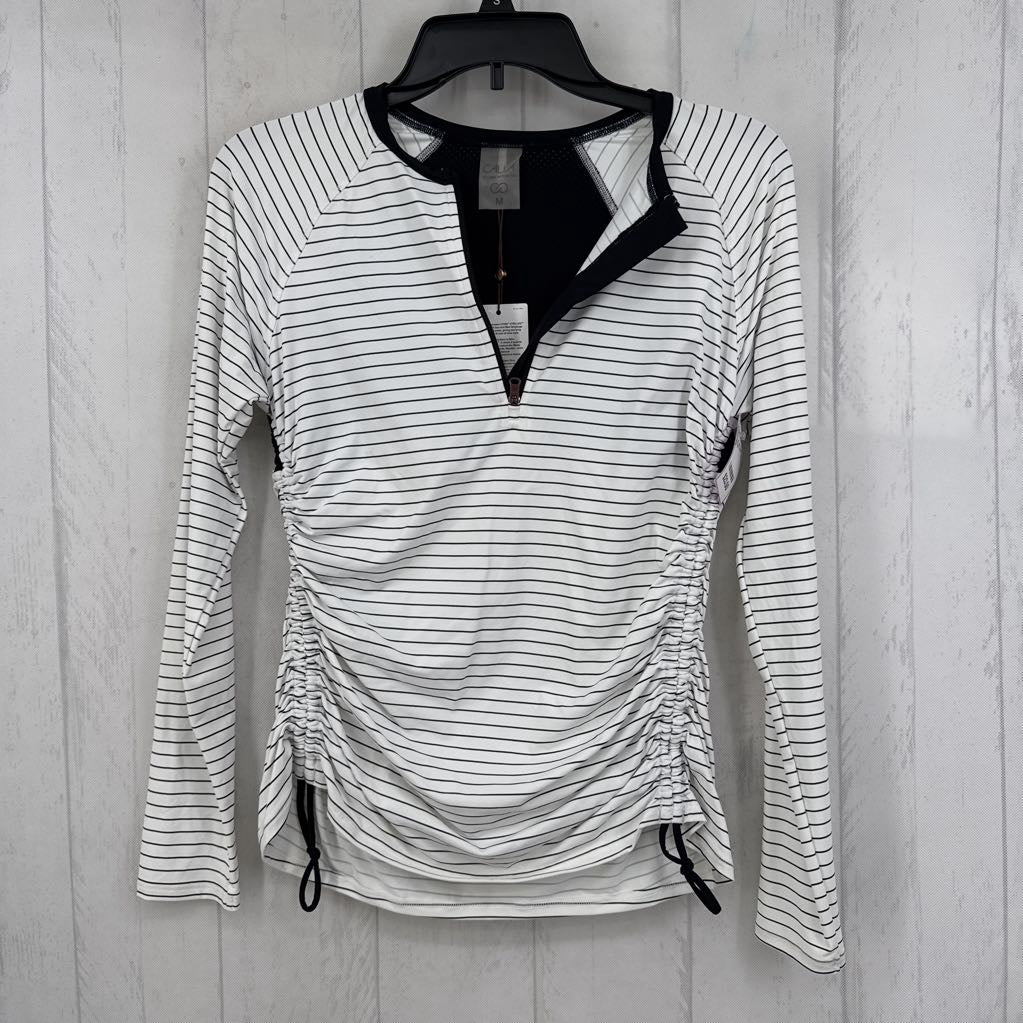 R50 M striped quarter zip l/s top