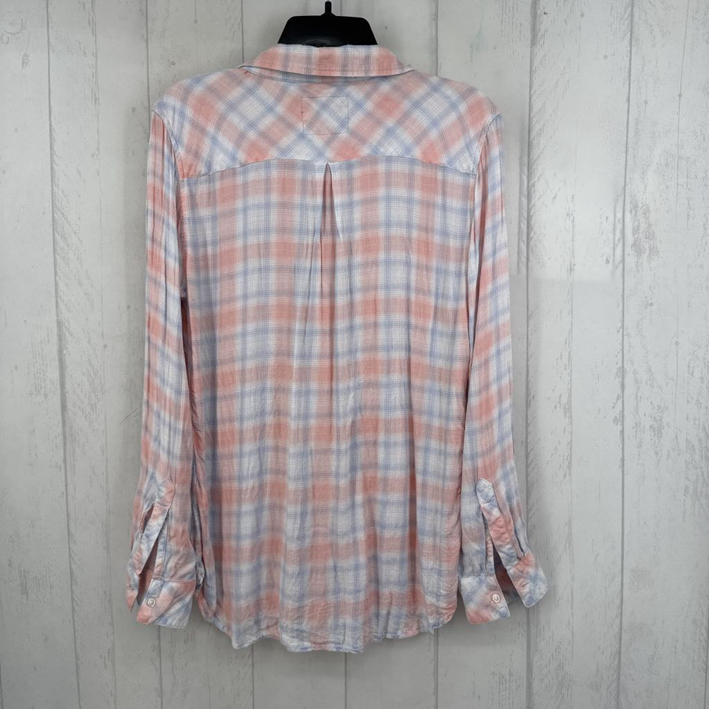 M plaid button down l/s top