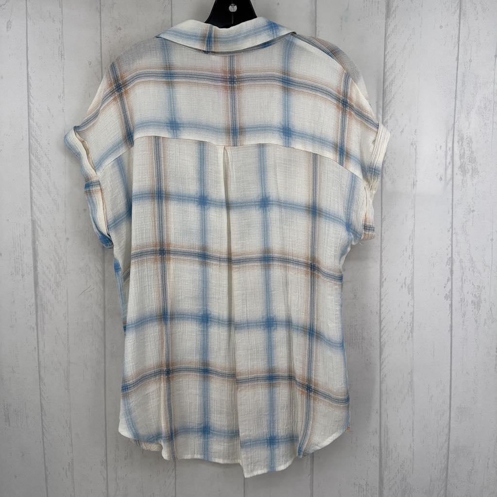 1x cuff s/s plaid button shirt