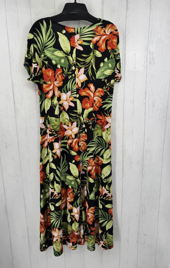 XL flo print s/s maxi dress