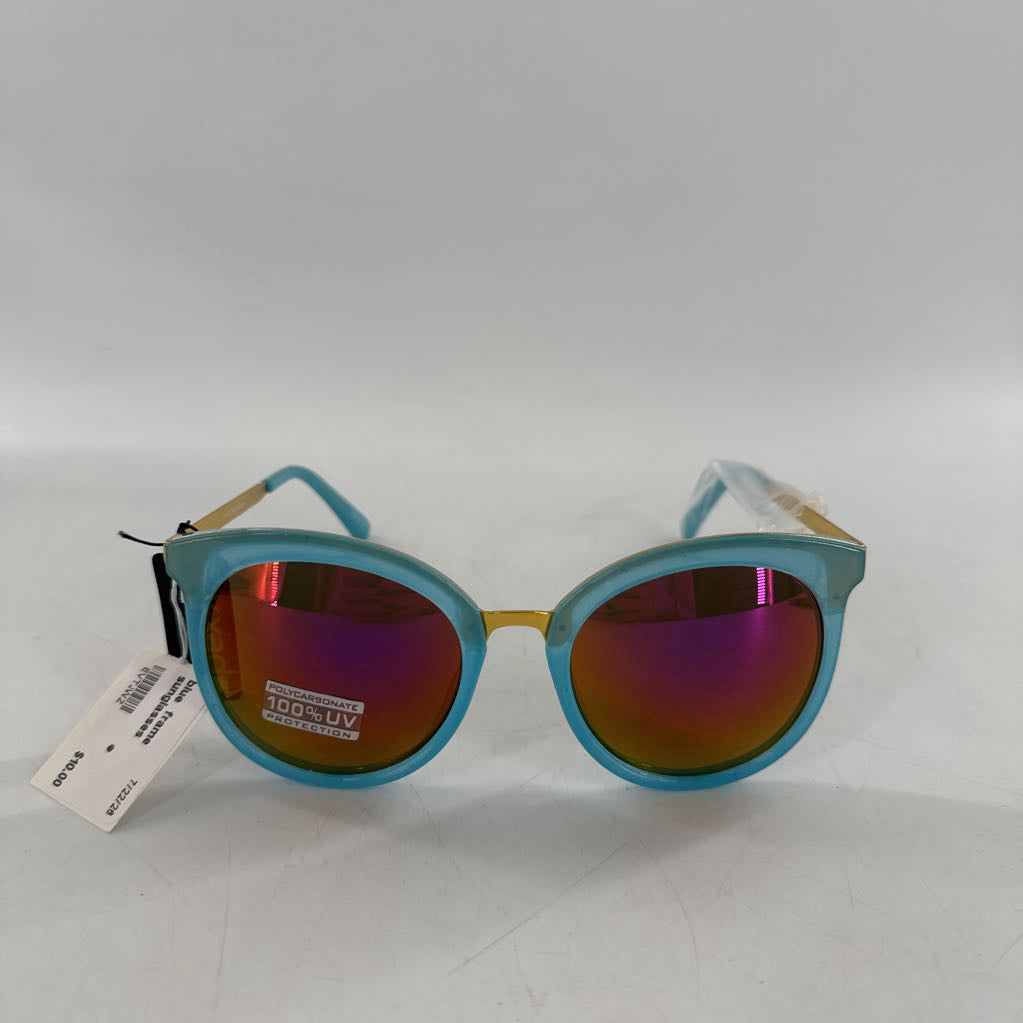blue frame sunglasses