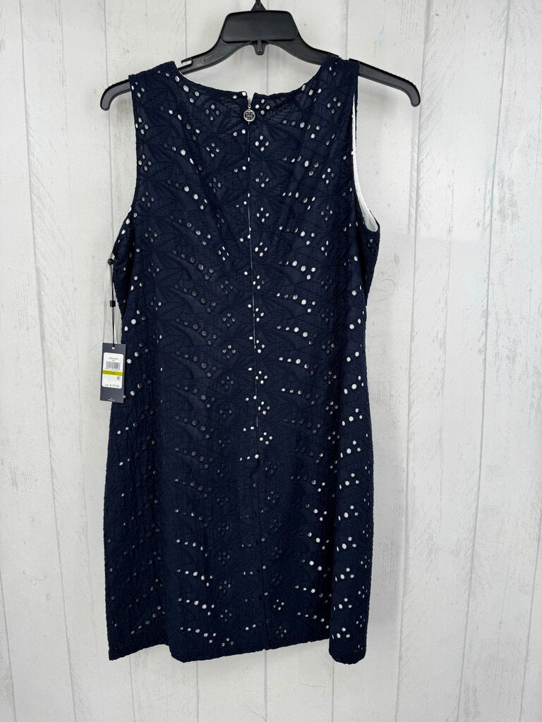 R129 14 eyelet lined slvls sheath dress