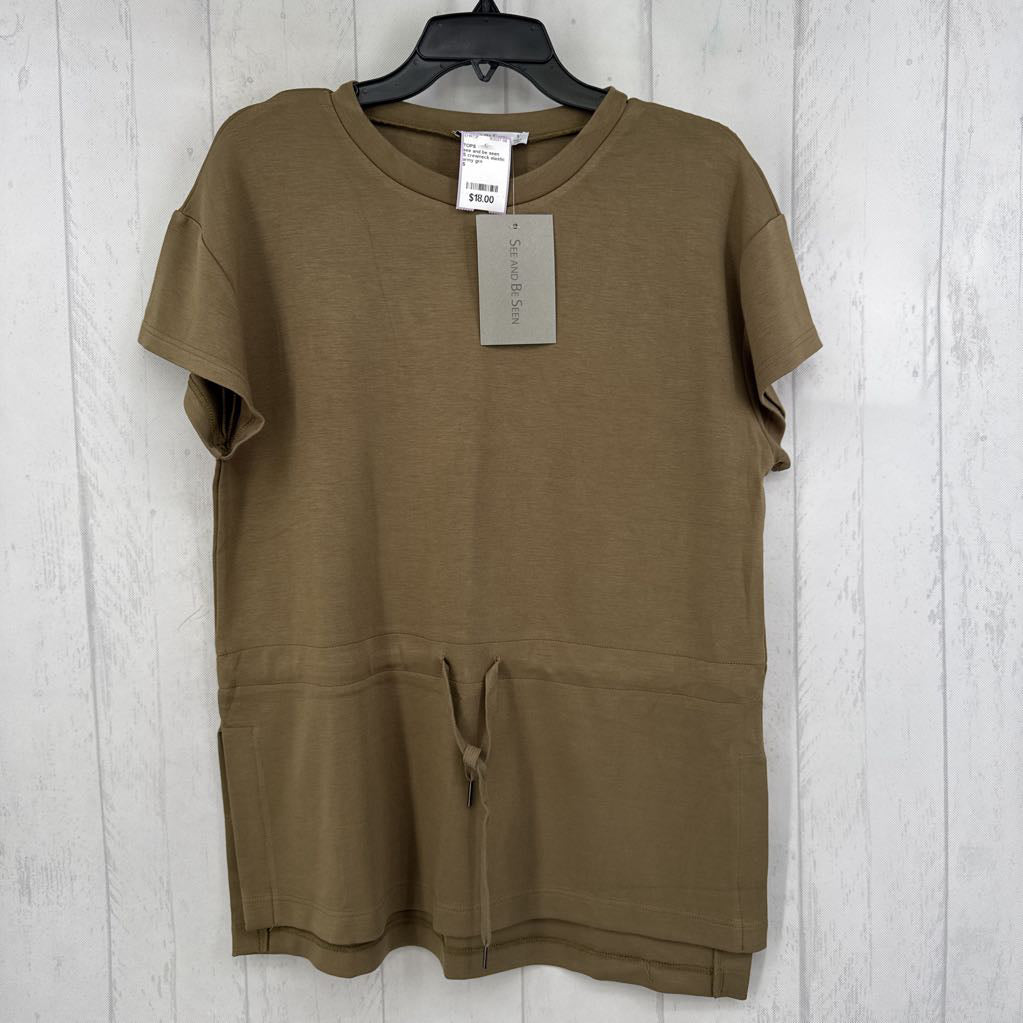 S crewneck elastic waist s/s tunic